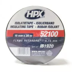 Изолента HPX для  электроизоляции, укрепления, защиты и ремонта авто 19мм*20м черная (IB1920)