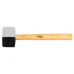 Киянка NEO, чорно-біла, бойок 58 мм, 450 г, ручка дерев'яна (25-067)