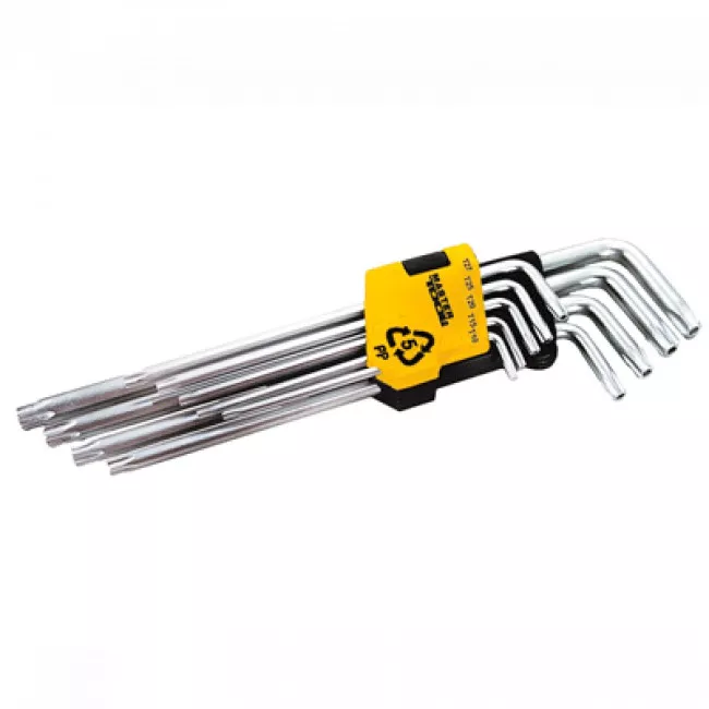 Ключи TORX набор 9 шт CrV длинные(Т10-Т50 L90-227мм) (75-0961)