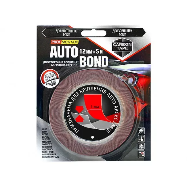 Лента двусторонняя AUTO BOND 12 мм x 5 м (40753711/114442) Лента двусторонняя AUTO BOND 12 мм x 5 м (40753711/114442)