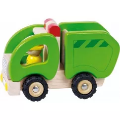 Машинка дерев'яна goki Сміттєвоз зелений (55964G)