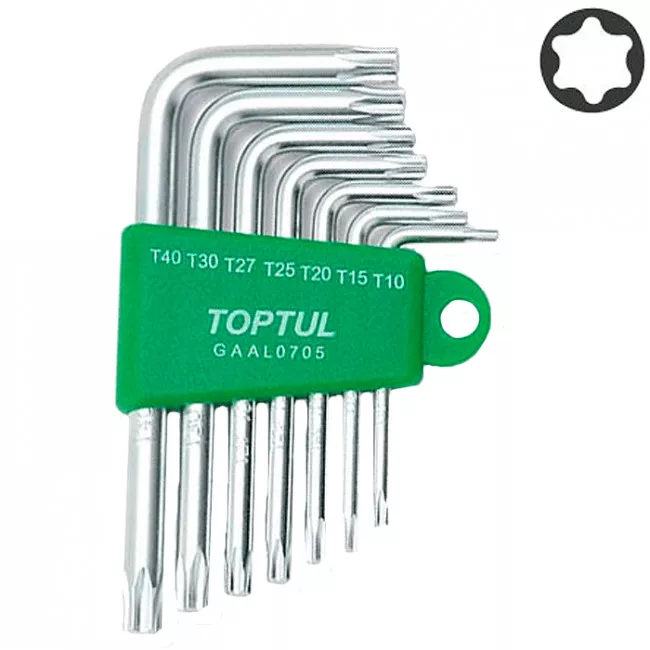 Набор Г-обр. ключей TOPTUL TORX T10-T40 7ед. (GAAL0705) Набор Г-обр. ключей TOPTUL TORX T10-T40 7ед. (GAAL0705)