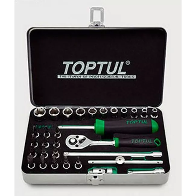 Набор инструмента комбинированный Toptul 1/4" 31шт (GCAD3102) Набор инструмента комбинированный Toptul 1/4" 31шт (GCAD3102)