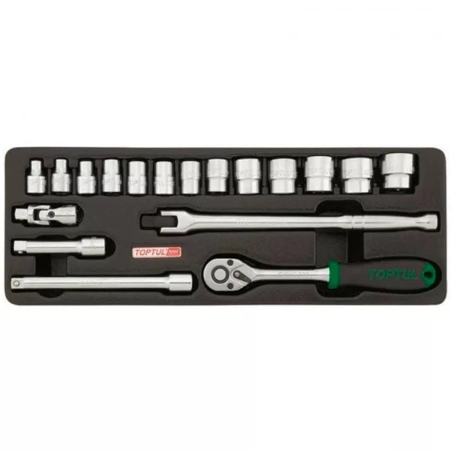 Набір інструментів комбінований TOPTUL 3/8" (GCAT1808)