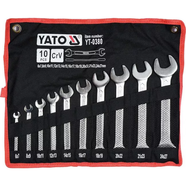 Набор ключей YATO CrV М6х7-24х27мм 10шт (YT-0380)