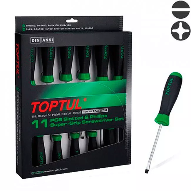 Набор отверток TOPTUL 11 ед. (GAAE1101) Набор отверток TOPTUL 11 ед. (GAAE1101)