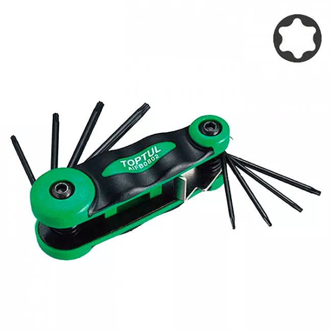 Набор TOPTUL складной ключей TORX: T6-T25 (материал CRV-6150) (AIFB0802)