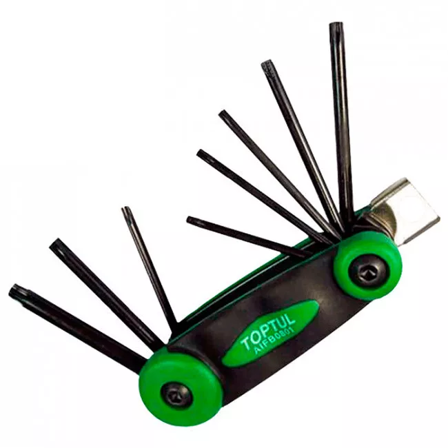 Набор TOPTUL складной ключей TORX: T9-T40 (материал CRV-6150) (AIFB0801) Набор TOPTUL складной ключей TORX: T9-T40 (материал CRV-6150) (AIFB0801)
