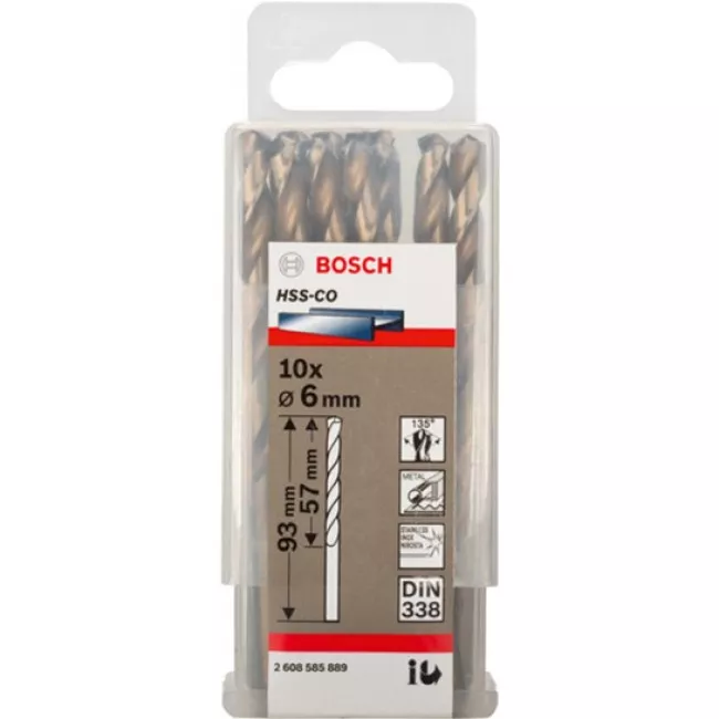 Набор сверл Bosch HSS-CO СВЕРЛ 6 мм 10 шт (2608585889)