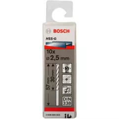 Набор сверл Bosch HSS-G 2.5 мм 10 шт (2608595053)