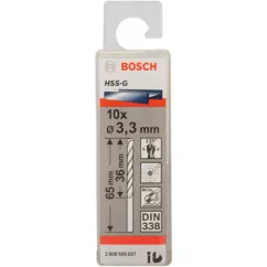 Набор сверл Bosch HSS-G 3.3 мм 10 шт (2608595057).