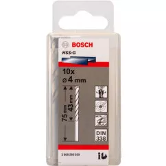 Набор сверл Bosch HSS-G 4 мм 10 шт (2608595059)