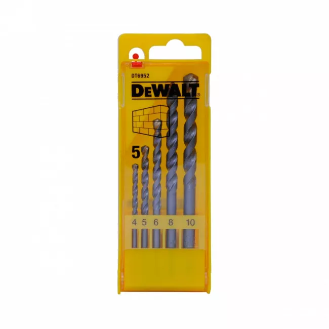 Набор сверл DeWALT по кирпичу, 5шт, d=4,5,6,8,10 мм (DT6952)
