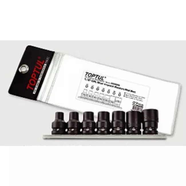 Набор ударных головок Toptul 1/2" 7шт (GDAG0701) Набор ударных головок Toptul 1/2" 7шт (GDAG0701)