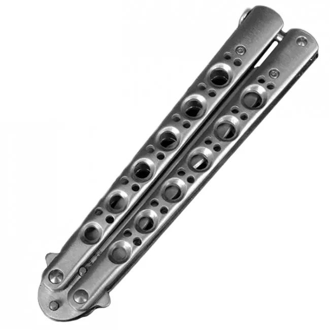 Нож бабочка, балисонг Benchmade с волнистым лезвием (длина: 24cm, лезвие: 10cm), silver (84-1013)