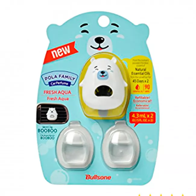 Освежитель воздуха Bullsone Pola Family Vent Clip Booboo Aqua 4,3мл +1 Extra (401366)