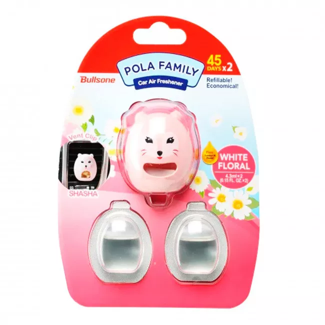 Освежитель воздуха Bullsone Pola Family Vent Clip Shasha Floral 4,3мл + 1 Extra
