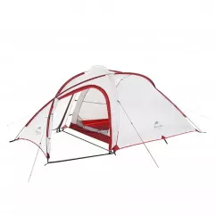 Палатка четырехместная с футпринтом NatureHike Hiby NH19ZP005 40D серо-красная