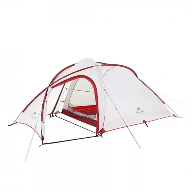 Палатка четырехместная с футпринтом NatureHike Hiby NH19ZP005 40D серо-красная (6927595742891)