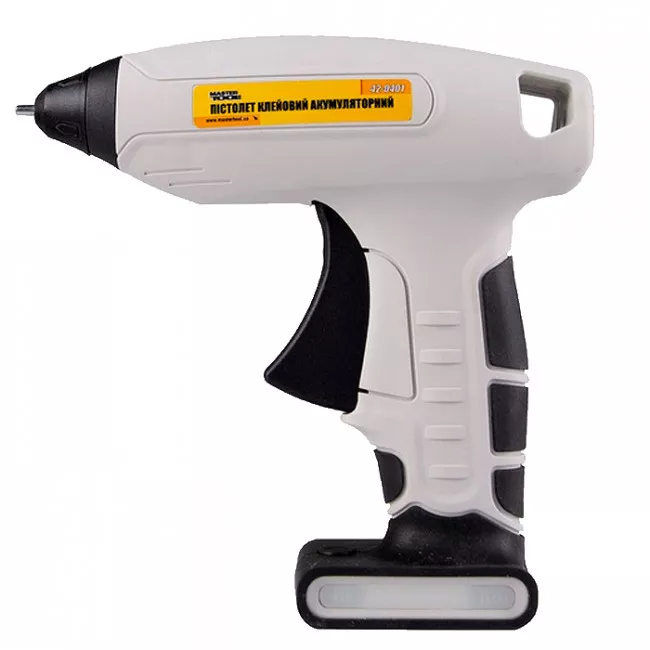 Пістолет клейовий MASTER TOOL акумуляторний Ø 7,2 мм DC3.7V, 1300mAh, "Крапля-Стоп" (42-0401) Пістолет клейовий MASTER TOOL акумуляторний Ø 7,2 мм DC3.7V, 1300mAh, "Крапля-Стоп" (42-0401)