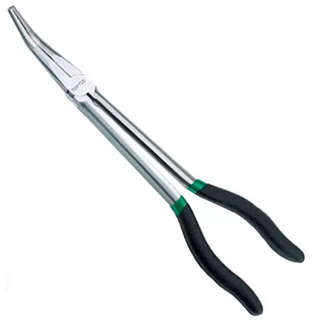 Плоскогубцы с удлиненными губками TOPTUL L280mm загнутые (угол 45°) (DFAH1211)
