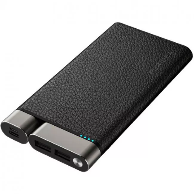 Портативный аккумулятор PURIDEA X01 10000mAh Li-Pol +TYPE-C Leather Black (X01-Black)