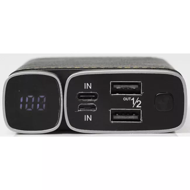 Портативный аккумулятор PURIDEA X02 20000mAh Li-Pol +TYPE-C Leather Black (X02-Black)