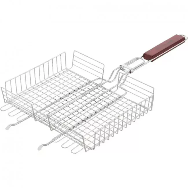 Решітка для грилю подвійна GRILL ME BQ-020 (30х26х6см), хромована (146-1003)