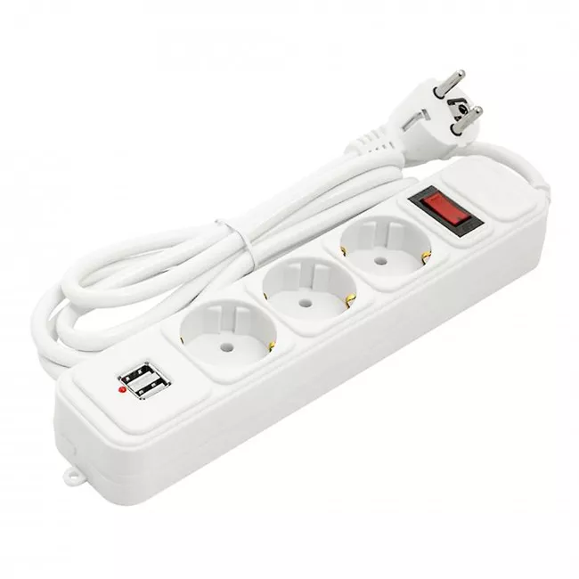 Сетевой фильтр PowerPlant 1.8 м, 3 розетки 2xUSB 2.1A (JY-1054U/1.8) (PPSA10M18S3U) Сетевой фильтр PowerPlant 1.8 м, 3 розетки 2xUSB 2.1A (JY-1054U/1.8) (PPSA10M18S3U)