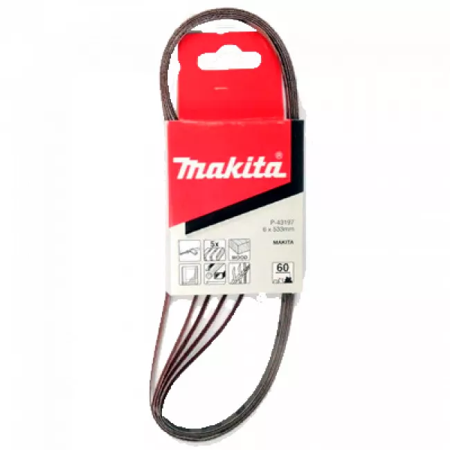 Шлифовальная лента Makita 6х533 мм K60, 5 шт (P-43197)