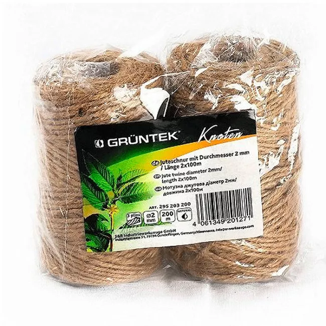 Шпагат джутовий Gruntek Jute twine 2 мм * 100м (2 шт) (295203200) Шпагат джутовий Gruntek Jute twine 2 мм * 100м (2 шт) (295203200)
