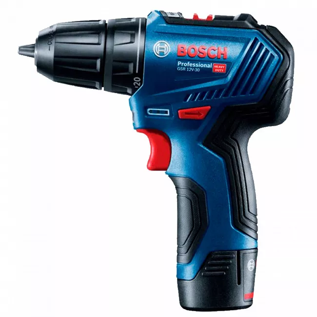 Шуруповерт-дрель Bosch GSR 12V-30,12V, 2*2 Ач, 18/30 Нм, 420/1600 об/мин (0.601.9G9.001)