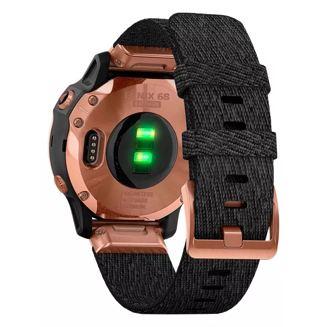 Смарт-годинник Garmin Fenix ​​6S Pro Sapphire Rose Gold з Heathered Black Nylon Band (010-02159-37)