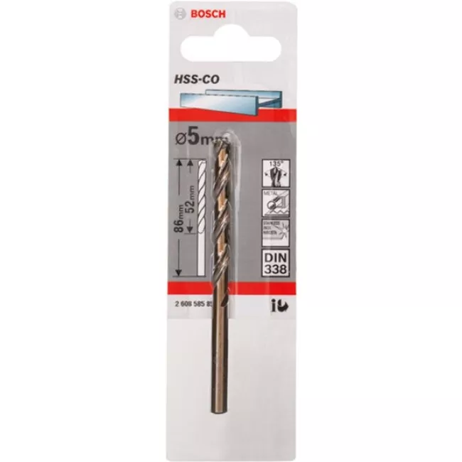 Свердло по металу Bosch HSS-CO STANDARD 5x86 мм (2608585851) Свердло по металу Bosch HSS-CO STANDARD 5x86 мм (2608585851)