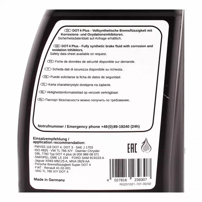 Гальмівна рідина Febi Bilstein DOT 4 Plus 1л (23930)