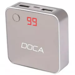 Внешнее зарядное устройство Power Bank DOCA D525 (8400mAh), серебро (111-1006silver)