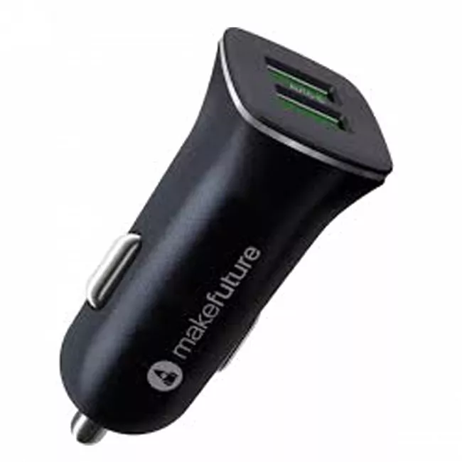 Автомобильное зарядное устройство MakeFuture 2.4A 2USB Black (050049)