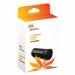 Автомобильное зарядное устройство Florence USB Black (839093)