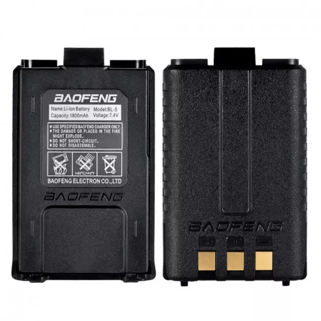 Акумулятор літієвий Baofeng для рації UV-5R Std Capacity (1800mAh) (159-1002_black_1800)