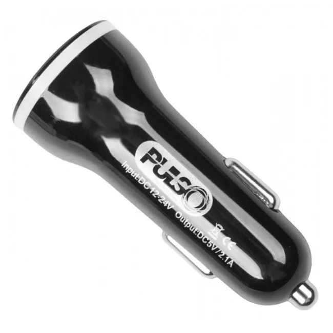 Автомобильное зарядное устройство PULSO 2USB (12/24V - 5V 2,1A) (C-2023BK)