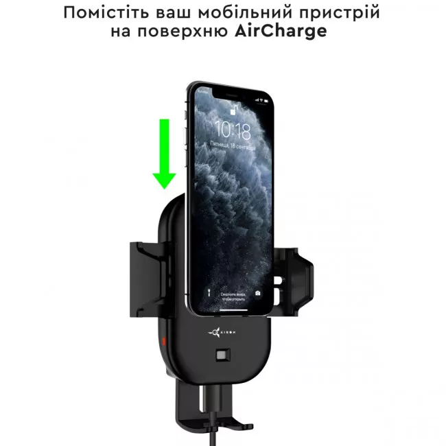 Держатель Qi Airon AirCharge автомобильный для мобильных устройств (6126755803217)