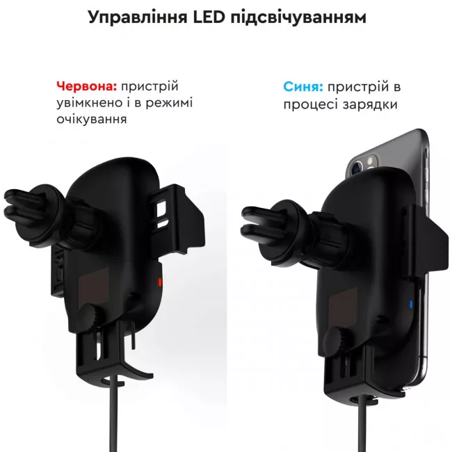 Держатель Qi Airon AirCharge автомобильный для мобильных устройств (6126755803217)