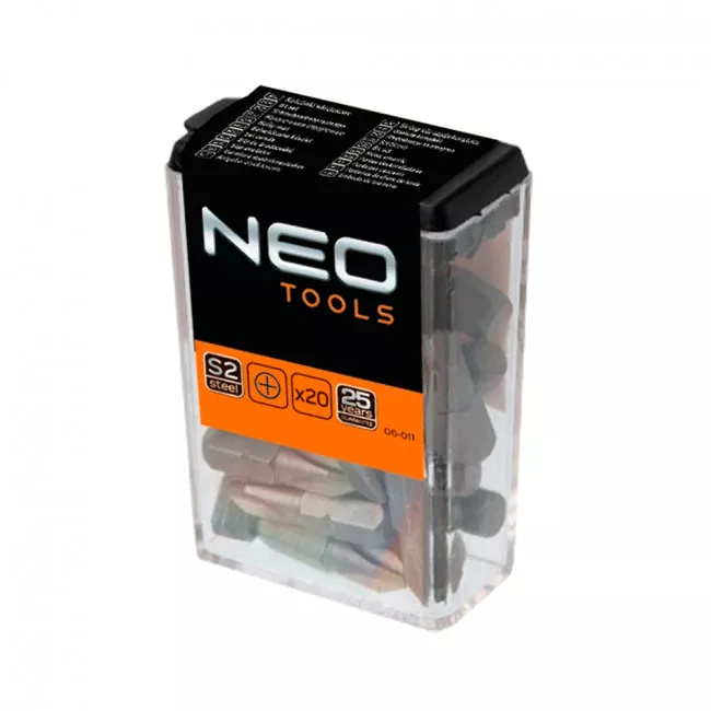 Биты NEO PH2 x 25 мм, 20 шт. (06-011)