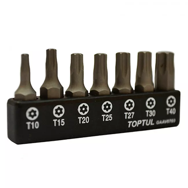 Набор бит TOPTUL 1/4" (TORX T10-T40 с отверстием) (GAAV0703)