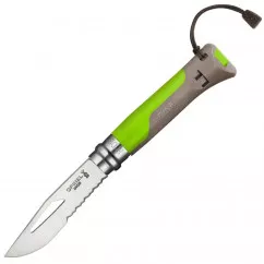 Нож складной Opinel №8 Outdoor полусеррейтор (длина: 190мм, лезвие: 85мм) (232-1043_green-brown)