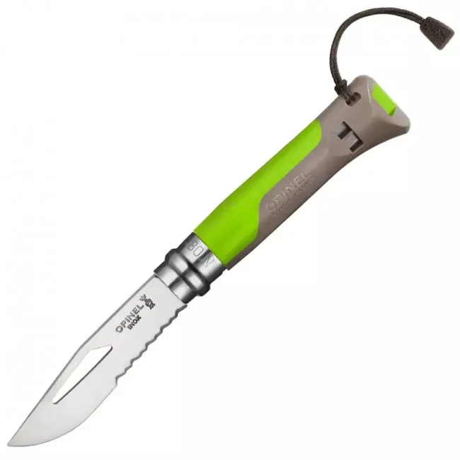 Нож складной Opinel №8 Outdoor полусеррейтор (длина: 190мм, лезвие: 85мм) (232-1043_green-brown)