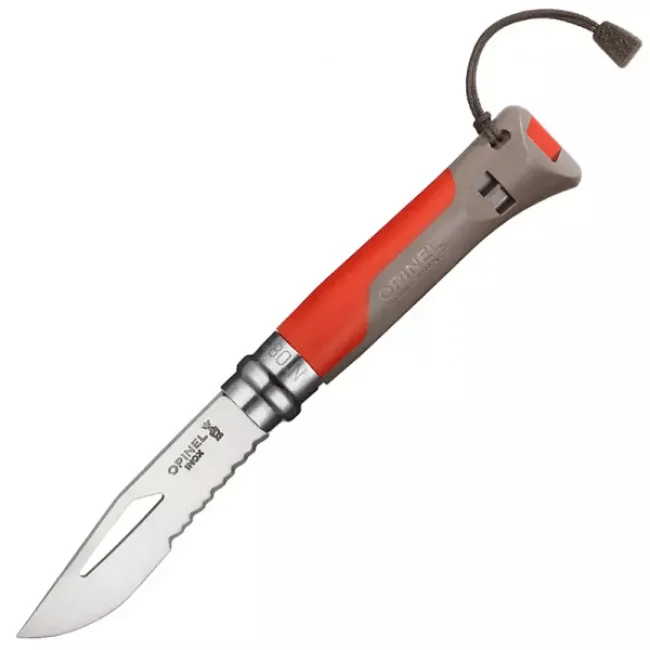 Нож складной Opinel №8 Outdoor полусеррейтор (длина: 190мм, лезвие: 85мм) (232-1043_red-brown)