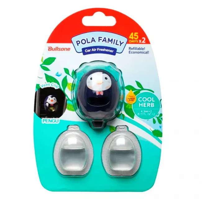 Освежитель воздуха Bullsone Pola Family Vent Clip Pengu Herb 4,3мл +1 Extra (401359)