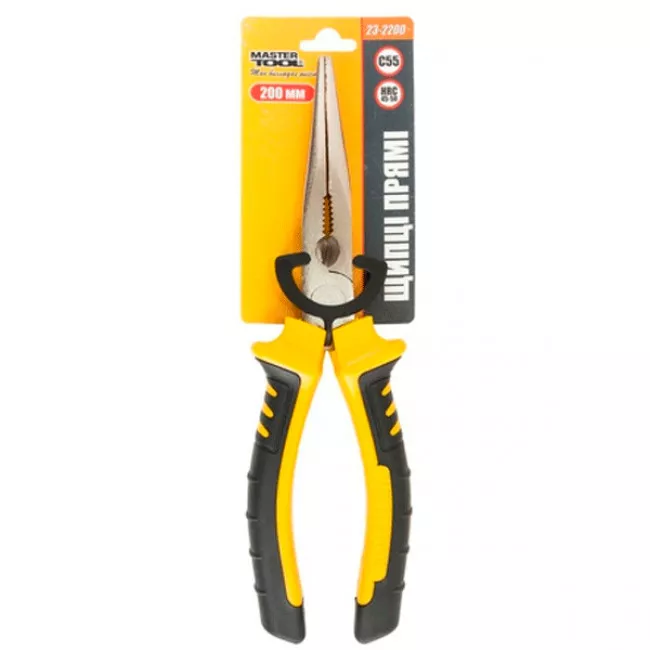 Щипцы прямые MASTERTOOL 200 мм, С55, HRC 45~50 (23-2200)