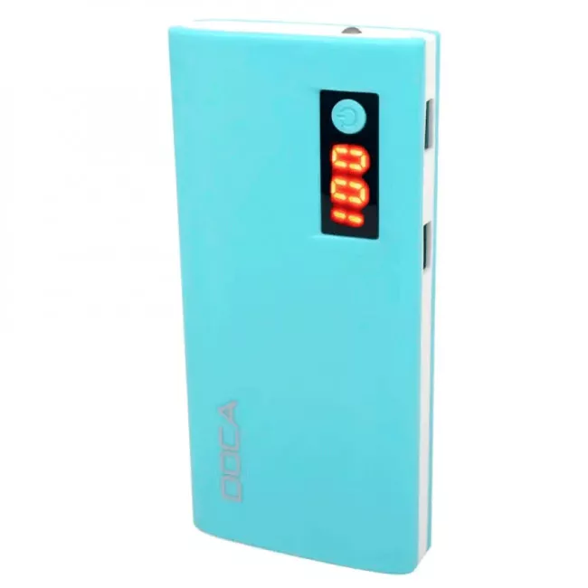 Внешнее зарядное устройство Power Bank DOCA D566II с LED дисплеем (13000mAh), синий (111-1001blue)